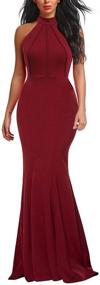 img 4 attached to 👗 Berydress Women's Stylish Halter Neck Sleeveless Solid Stretchy Wedding Guest Mermaid Long Evening Dress