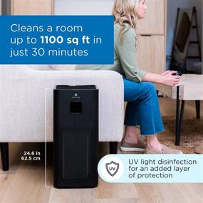 img 3 attached to 🌬️ Medify MA-50 Air Purifier | H13 True HEPA Filter with UV | Covers 1100 sq ft | Smoke, Smokers, Dust, Odor, Pet Dander | Ultra-Quiet | 99.9% Removal to 0.1 Microns | Sleek Black Design | 1-Pack