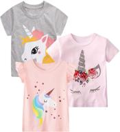 🦄 unicorn graphic crewneck sleeve t-shirts for girls' tops, tees & blouses logo