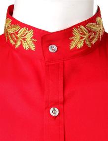 img 2 attached to ZEROYAA Hipster Embroidery Mandarin Collar Men's Clothing in Shirts