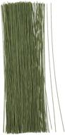 300 pack of 18-gauge green floral wire stems (16 inches) for diy crafts and artificial flower arrangements - enhanced seo logo