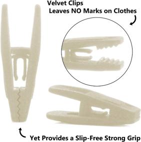 img 1 attached to 👗 CLOSET ACCESSORIES - Set of 20 Ivory Velvet Clips: Durable & Non-Breaking Material. Perfect Compatibility with Our Brand's Velvet Hangers and Your Existing Collection. Ideal for Hanging Various Clothes.