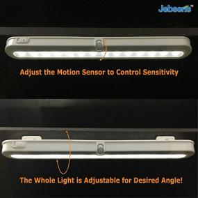 img 1 attached to 💡 Jebsens T01 Battery Operated LED Closet Light - Motion Sensor Night Light, 14 LED Under Cabinet Lighting, Portable Wireless Design, On/Off/Auto Modes - Cool White