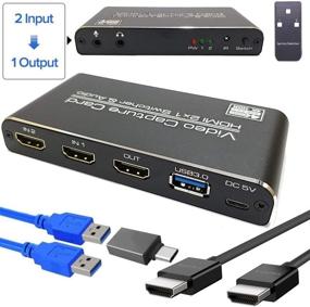 img 3 attached to 🎮 YOTOCAP 4K 60fps HDMI 2-в-1 выход на USB3.0 игровая видеокарта захвата с микрофонным входом, аудиовыходом, записью в формате до 1080р HD, прямой трансляцией и конвертером захвата