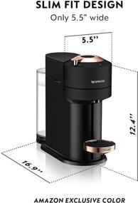 img 2 attached to Nespresso Vertuo Next Coffee and Espresso Maker: Deluxe Matte Black Rose Gold with Aeroccino Milk Frother - A Stylish Companion for Perfect Coffee Experience