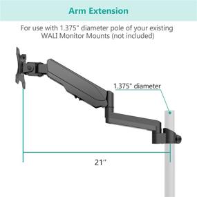 img 3 attached to 💪 WALI Premium Single Adjustable Gas Spring Arm for Wider Compatibility with WALI Monitor Mounting System (GSAM001), Black