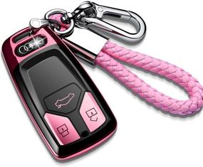 img 4 attached to Tukellen For Audi Key Fob Cover With Keychain