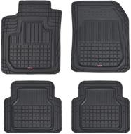🚗 motor trend flextough semi-custom fit car floor mats: odorless heavy duty rubber liners for coupe sedan van suv & truck - 4 pieces set - trimmable and long-lasting (black) logo