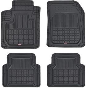 img 4 attached to 🚗 Motor Trend Flextough Semi-Custom Fit Car Floor Mats: Odorless Heavy Duty Rubber Liners for Coupe Sedan Van SUV & Truck - 4 Pieces Set - Trimmable and Long-lasting (Black)
