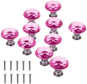 img 4 attached to 💎 Stunning Pink Crystal Glass Cabinet Knobs – 30mm Diamond Shape Drawer Pulls for Kitchen Cabinets, Dressers, and More | Pack of 10