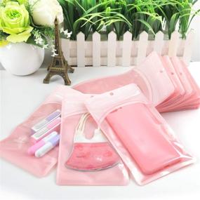 img 1 attached to 🛍️ 100-Piece Resealable Mylar Bags with Clear Window: Smell Proof Pouch Packaging for Lip Gloss, Eyelashes, Tea Party Favors, Samples, Food, Jewelry, Crafts (Macaron Pink, 3.15''x4.72'')