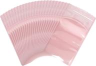 🛍️ 100-piece resealable mylar bags with clear window: smell proof pouch packaging for lip gloss, eyelashes, tea party favors, samples, food, jewelry, crafts (macaron pink, 3.15''x4.72'') логотип