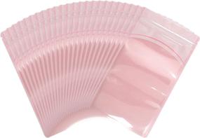 img 4 attached to 🛍️ 100-Piece Resealable Mylar Bags with Clear Window: Smell Proof Pouch Packaging for Lip Gloss, Eyelashes, Tea Party Favors, Samples, Food, Jewelry, Crafts (Macaron Pink, 3.15''x4.72'')