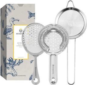 img 4 attached to 🍸 Homestia Stainless Steel Cocktail Strainer Set - Premium Bar Tool Accessories for Drinks and Decor, includes Hawthorne Strainer, Julep Strainer, and Fine Mesh Strainer (Silver)