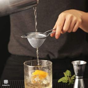 img 3 attached to 🍸 Homestia Stainless Steel Cocktail Strainer Set - Premium Bar Tool Accessories for Drinks and Decor, includes Hawthorne Strainer, Julep Strainer, and Fine Mesh Strainer (Silver)