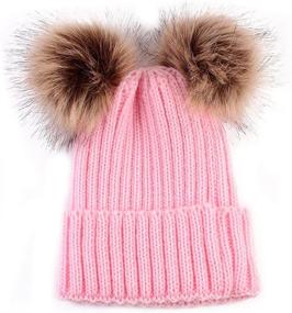 img 2 attached to 🧶 Cozy and Warm Chunky Knit Double Pom Pom Beanie Hats for Women in Winter - Slouchy and Trendy Hat