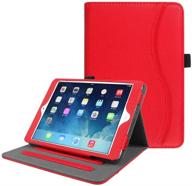 📱 fintie ipad mini/mini 2 / mini 3 case - corner protection, multi-angle viewing, folio smart stand cover with pocket - red logo