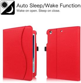 img 3 attached to 📱 Fintie iPad Mini/Mini 2 / Mini 3 Case - Corner Protection, Multi-Angle Viewing, Folio Smart Stand Cover with Pocket - Red