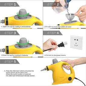 img 1 attached to Comforday Multi-Purpose Handheld Steam Cleaner with 9-Piece Accessories - Stain Removal, Steaming, Carpets, Curtains, Car Seats, Kitchen Surfaces & More (Yellow/Black)