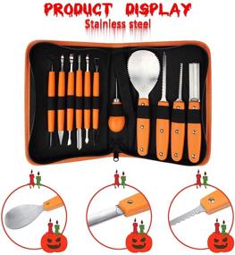 img 3 attached to OWUDE Professional Pumpkin Carving Kit: 11-Piece Stainless Steel Tools & Templates - Perfect for Halloween