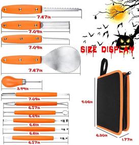 img 2 attached to OWUDE Professional Pumpkin Carving Kit: 11-Piece Stainless Steel Tools & Templates - Perfect for Halloween