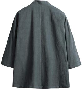 img 3 attached to Haseil Cardigan Japanese Jackets Lightweight Men's Clothing for Sleep & Lounge