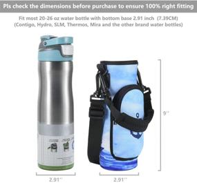 img 3 attached to Case Star Flask Water Bottle Bag Pouch For 20-26 Ounce Water Bottle Flask Carrier Holder With Flask Water Bottle Handle And Adjustable Shoulder Strap (Ocean Boat)