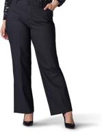 👖 comfortable and stylish: lee women's plus size flex motion regular fit trouser pant logo