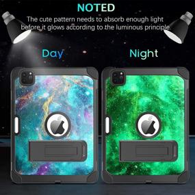 img 3 attached to BENTOBEN iPad Air 4 Case 2020 10.9 inch - Heavy Duty Rugged Glow in The Dark Protective Cover for iPad Air 4th Gen - Nebula Stars Design