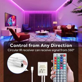 img 1 attached to 🌈 32.8FT RGB Color Changing LED Strip Lights with Remote Control - 20 Colors, DIY Mode - Perfect for Bedroom, Kitchen, Home Decoration (2x16.4FT)