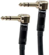 🔌 monoprice 109439 premier series 1.5ft black trs male right angle to male right angle cable cord, 16awg, gold plated logo