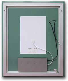 img 4 attached to 🪞 Super Slim Bathroom Mirror Vertical, 30x36 inch with 2 LED Strips, Polished Edge and Frameless Design, Defogger and Dimmer, Touch Switch and Copper-Free Silver Backing