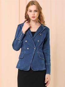 img 2 attached to Allegra Womens Casual Pockets Mid Blue Women's Clothing and Coats, Jackets & Vests