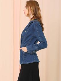 img 1 attached to Allegra Womens Casual Pockets Mid Blue Women's Clothing and Coats, Jackets & Vests