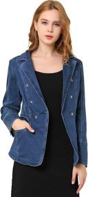 img 4 attached to Allegra Womens Casual Pockets Mid Blue Women's Clothing and Coats, Jackets & Vests