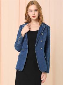 img 3 attached to Allegra Womens Casual Pockets Mid Blue Women's Clothing and Coats, Jackets & Vests
