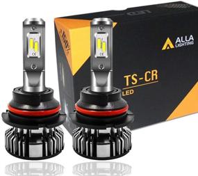 img 4 attached to 🔆 Alla Lighting HB5 9007 LED Bulbs - 10000lm Dual High/Low Beam Forward Lighting, 6000K Xenon White - Super Bright TS-CR Replacement