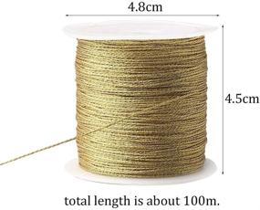 img 2 attached to 🧵 Pengxiaomei 656ft/219yd Metallic Cord, 2 Spool Metallic Thread Gold Jewelry Thread Silver Craft String Tinsel String Craft Making Cord (0.5mm)
