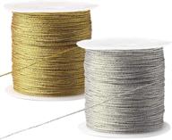 🧵 pengxiaomei 656ft/219yd metallic cord, 2 spool metallic thread gold jewelry thread silver craft string tinsel string craft making cord (0.5mm) logo