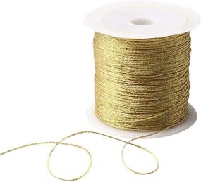 img 3 attached to 🧵 Pengxiaomei 656ft/219yd Metallic Cord, 2 Spool Metallic Thread Gold Jewelry Thread Silver Craft String Tinsel String Craft Making Cord (0.5mm)