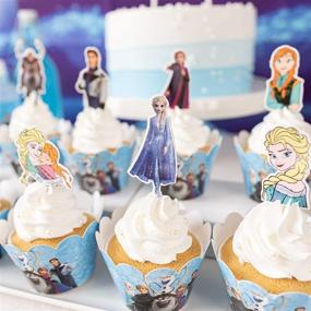 img 1 attached to 🎉 Frozen 2 Birthday Party Supplies Set - 132pcs decorations, Photography Background Set includes Happy Birthday Banner, Photography Backdrop, Cake Toppers, Cupcake Toppers and Wrappers, Chocolate Stickers, Foil Balloons, Latex Balloons Set