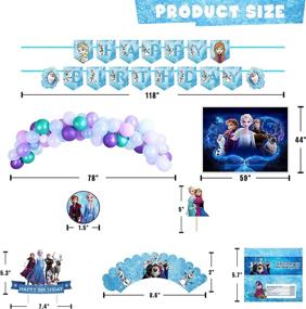 img 2 attached to 🎉 Frozen 2 Birthday Party Supplies Set - 132pcs decorations, Photography Background Set includes Happy Birthday Banner, Photography Backdrop, Cake Toppers, Cupcake Toppers and Wrappers, Chocolate Stickers, Foil Balloons, Latex Balloons Set