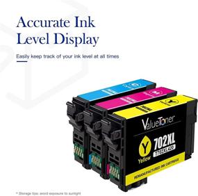 img 2 attached to 🖨️ Valuetoner Remanufactured Ink Cartridges Epson 702XL 702 XL WF-3733 WF-3720 WF-3730 Printer (Cyan/Magenta/Yellow, 3 Pack)