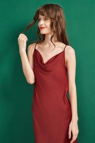 img 3 attached to 👗 Eden Slip Dress with Draped Cowl Neck by SUPESU
