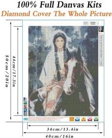 img 2 attached to 🎨 Full Round Drill Rhinestone Embroidery Kit - Native American Inspired Diamond Painting - 16X20 inches - DIY Wall Decoration