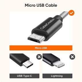 img 3 attached to 🔌 Кабель CableCreation 2-Pack быстрого заряда короткий микро-USB-кабель, трехслойный быстрый зарядный кабель, совместим с Roku Streaming TV Stick, PS4, Power Pack, Android Phone, 0,5 фута - Черный