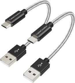 img 4 attached to 🔌 Кабель CableCreation 2-Pack быстрого заряда короткий микро-USB-кабель, трехслойный быстрый зарядный кабель, совместим с Roku Streaming TV Stick, PS4, Power Pack, Android Phone, 0,5 фута - Черный