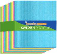 🧽 swedish dish cloths - pack of 12, reusable cellulose sponge cloth for eco-friendly kitchen cleaning, absorbent & fast-drying, assorted colors logo