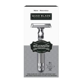 img 4 attached to 🪒 Men's Quad Blade Razor Set by Wilkinson Sword with 5 Refills