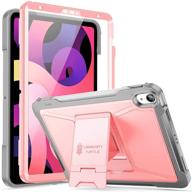 🔒 ztotopcase for ipad air 4th generation 10.9 inch, shockproof dual layer full protective cover with built-in screen protector, pencil holder and apple pencil 2 charging support - pink logo